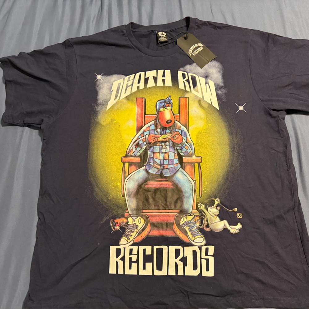 Death Row Records Snoop Dogg Electric Chair Short Sleeve Blue T-Shirt Sz 3XL